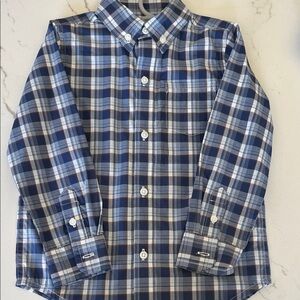 Janie and Jack Navy and White Plaid Shirt